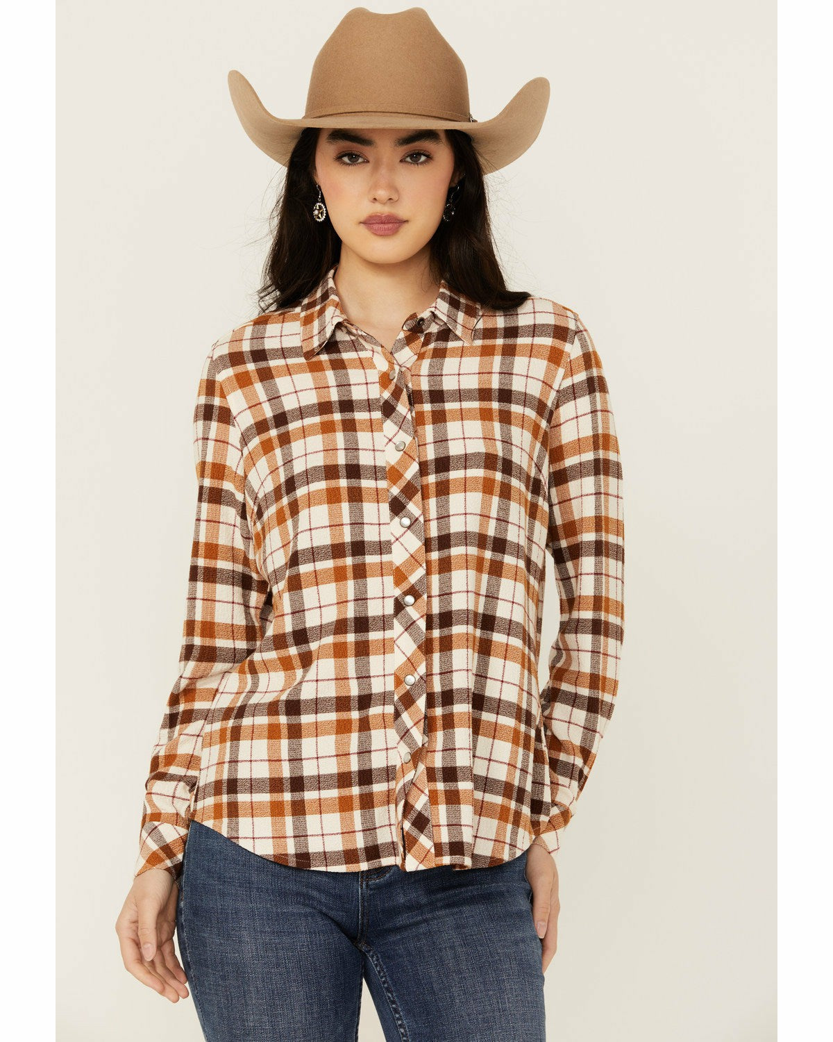 Binkley Featherlight Plaid Print Pearl Snap Western Shirt