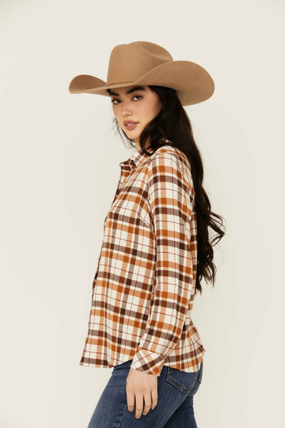 Binkley Featherlight Plaid Print Pearl Snap Western Shirt
