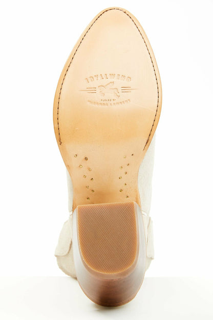 Wheels Ivory Suede Western Booties - Round Toe