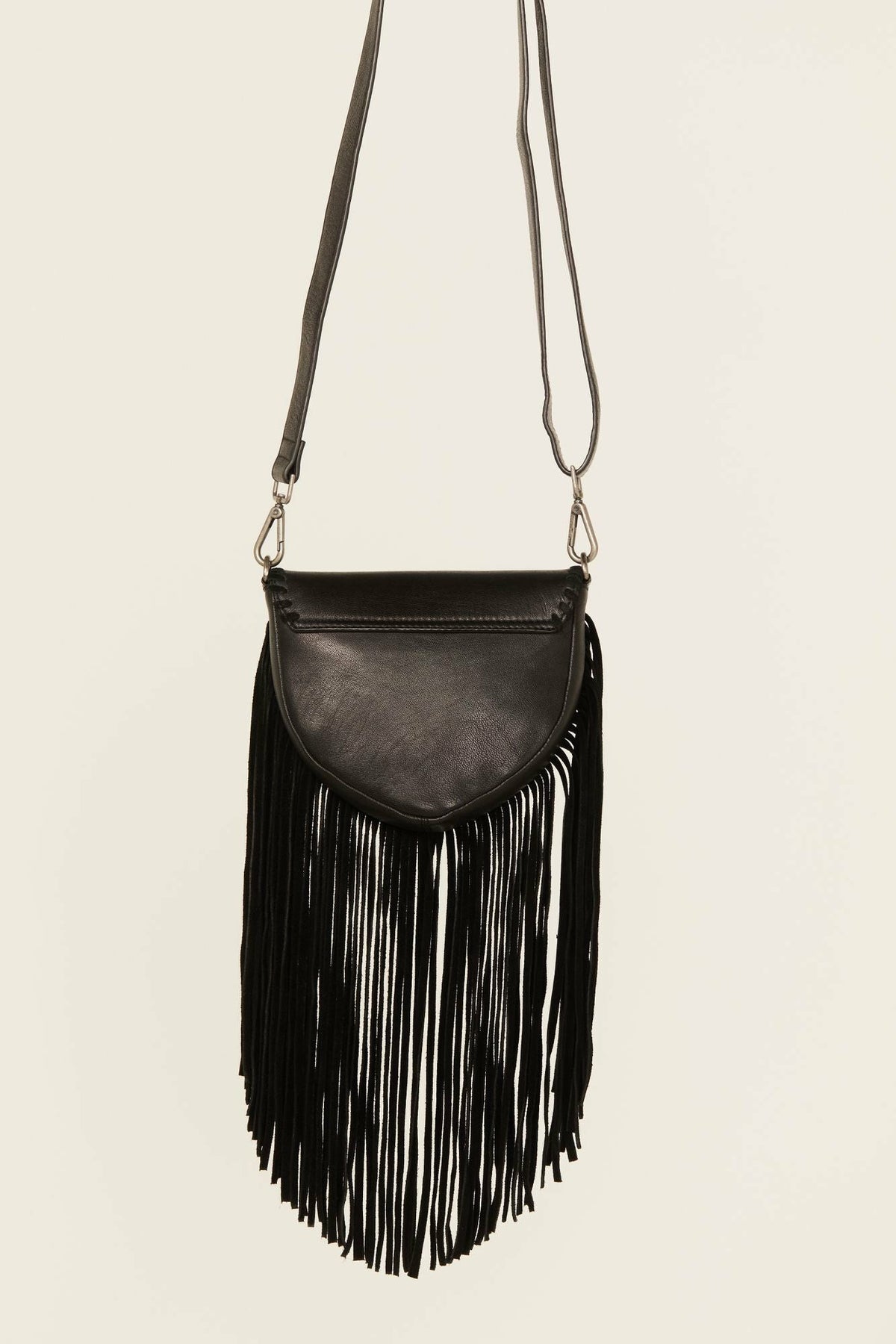 Esperanza Longhorn Leather Fringe Crossbody Bag
