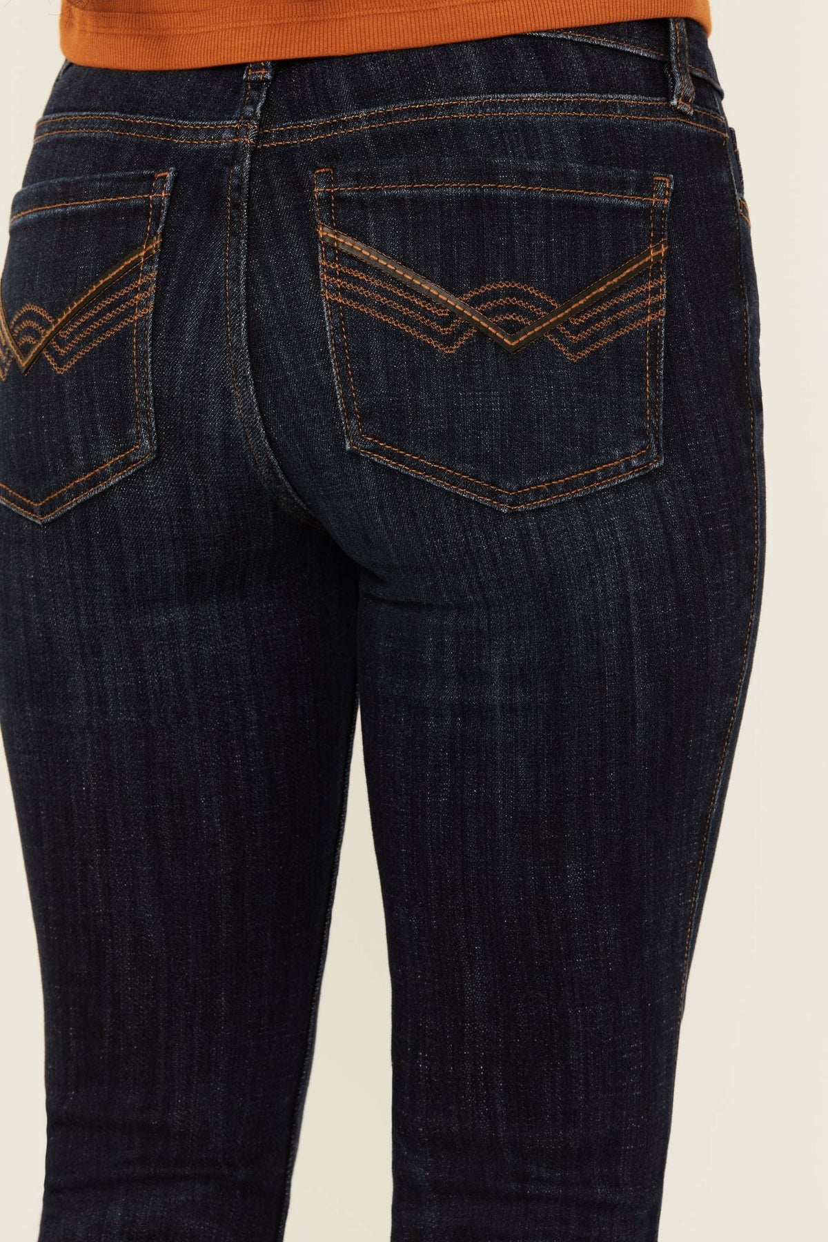 Caldwell Dark Wash Mid Rise Bootcut Stretch Denim Jeans
