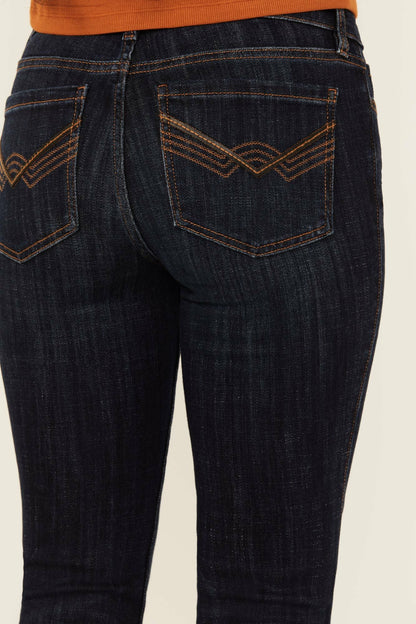 Caldwell Dark Wash Mid Rise Bootcut Stretch Denim Jeans