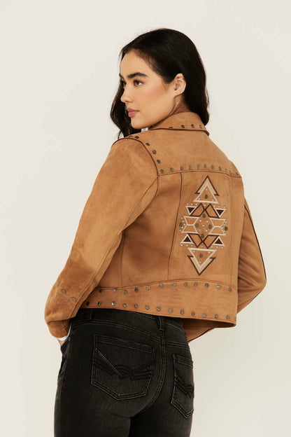 Yorkshire Studded And Embroidered Moto Jacket