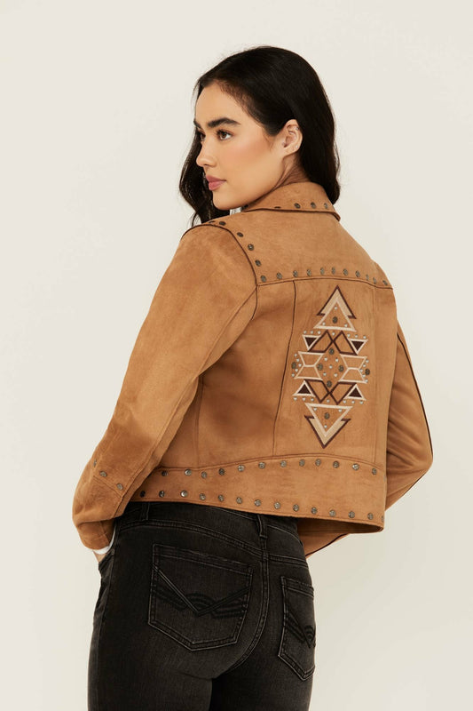 Yorkshire Studded And Embroidered Moto Jacket