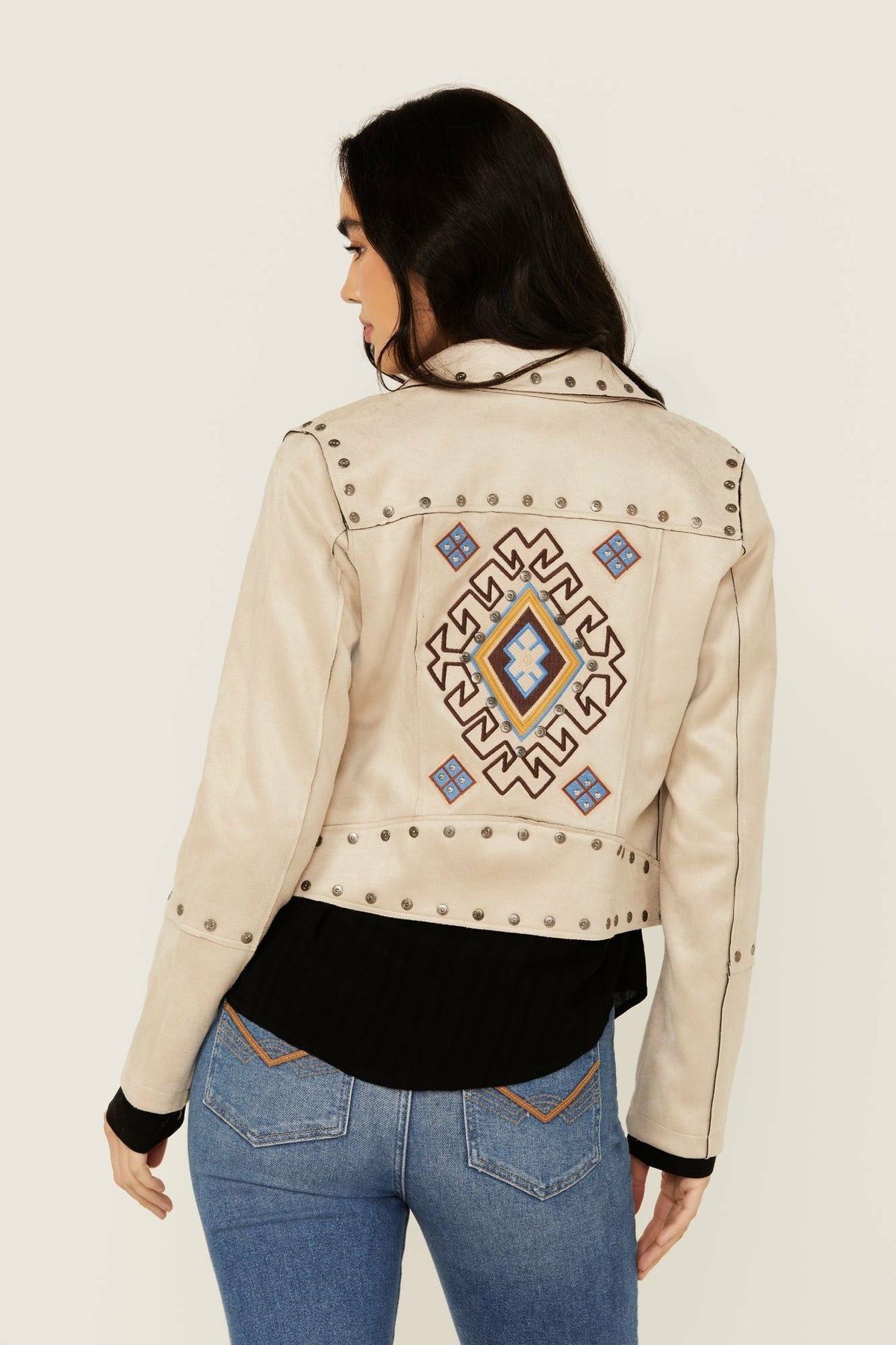 Yorkshire Studded And Embroidered Moto Jacket