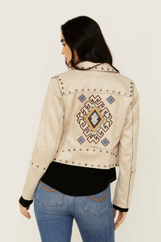 Yorkshire Studded And Embroidered Moto Jacket
