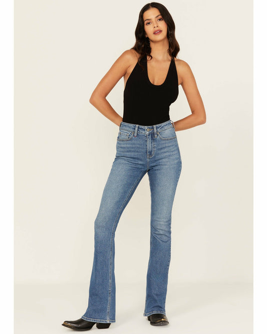 Midland Medium Wash Legend High Rise Bootcut Super Stretch Denim Jeans