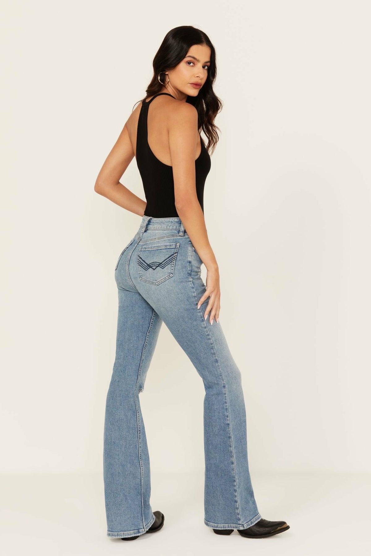 Arbor Outlaw High Rise Flare Stretch Denim Jeans