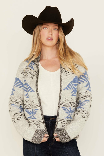 Lyle Thunderbird Zip Front Knit Sweater