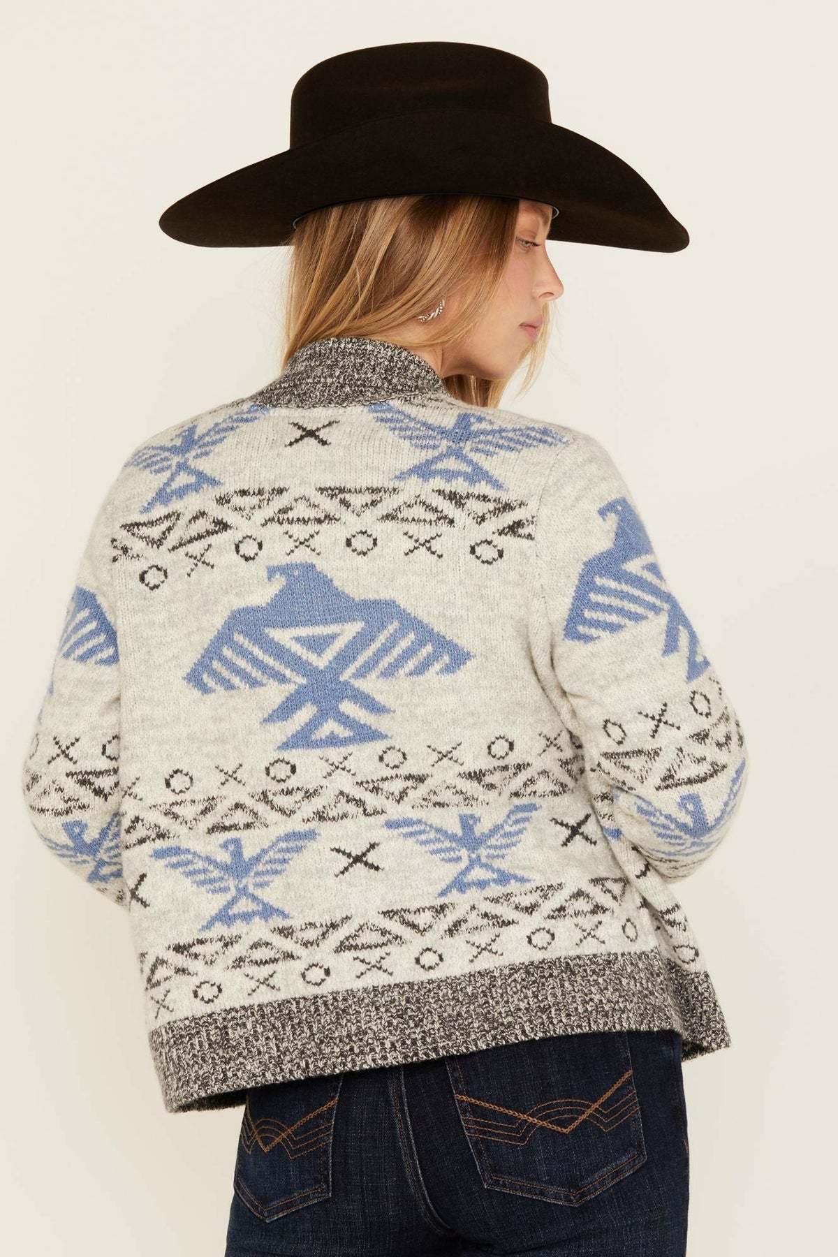 Lyle Thunderbird Zip Front Knit Sweater