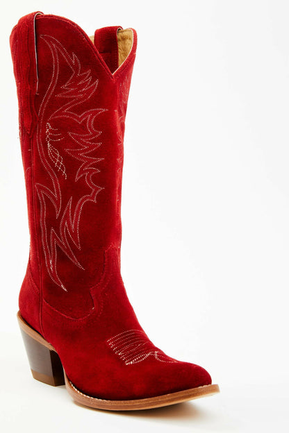 Charmed Life Fire Suede Western Boots - Round Toe