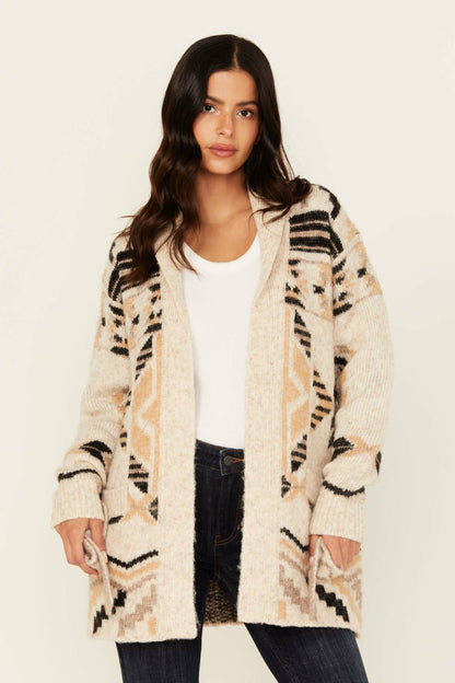 Nora Southwestern Print Belted Sweater