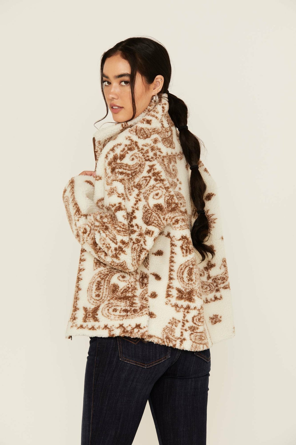 Casey Reversible Faux Suede and Sherpa Zip-Up Jacket