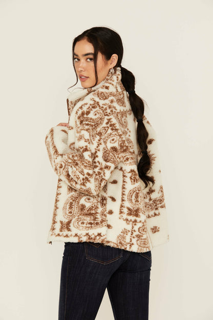 Casey Reversible Faux Suede and Sherpa Zip-Up Jacket